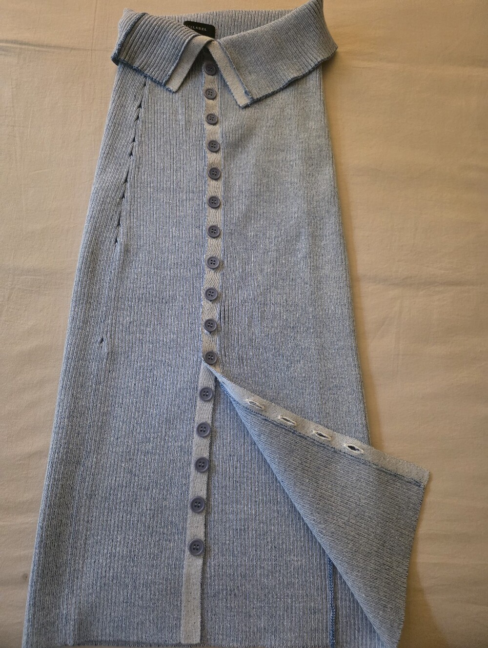 NWOT JLUXLABEL Light Blue Ribbed Knit Skirt & Body Suit - Picture 12 of 12